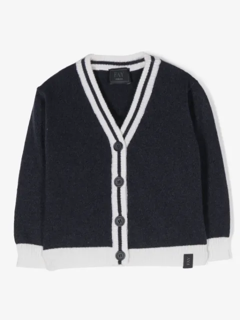 Fay Kids two-tone wool cardigan