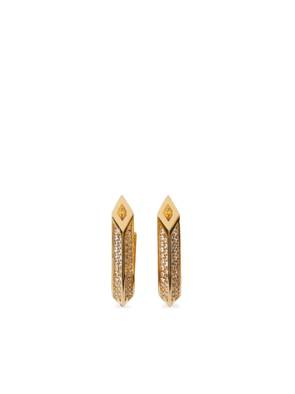 Shop Burberry Hollow Spike Hoop Earrings In Gold