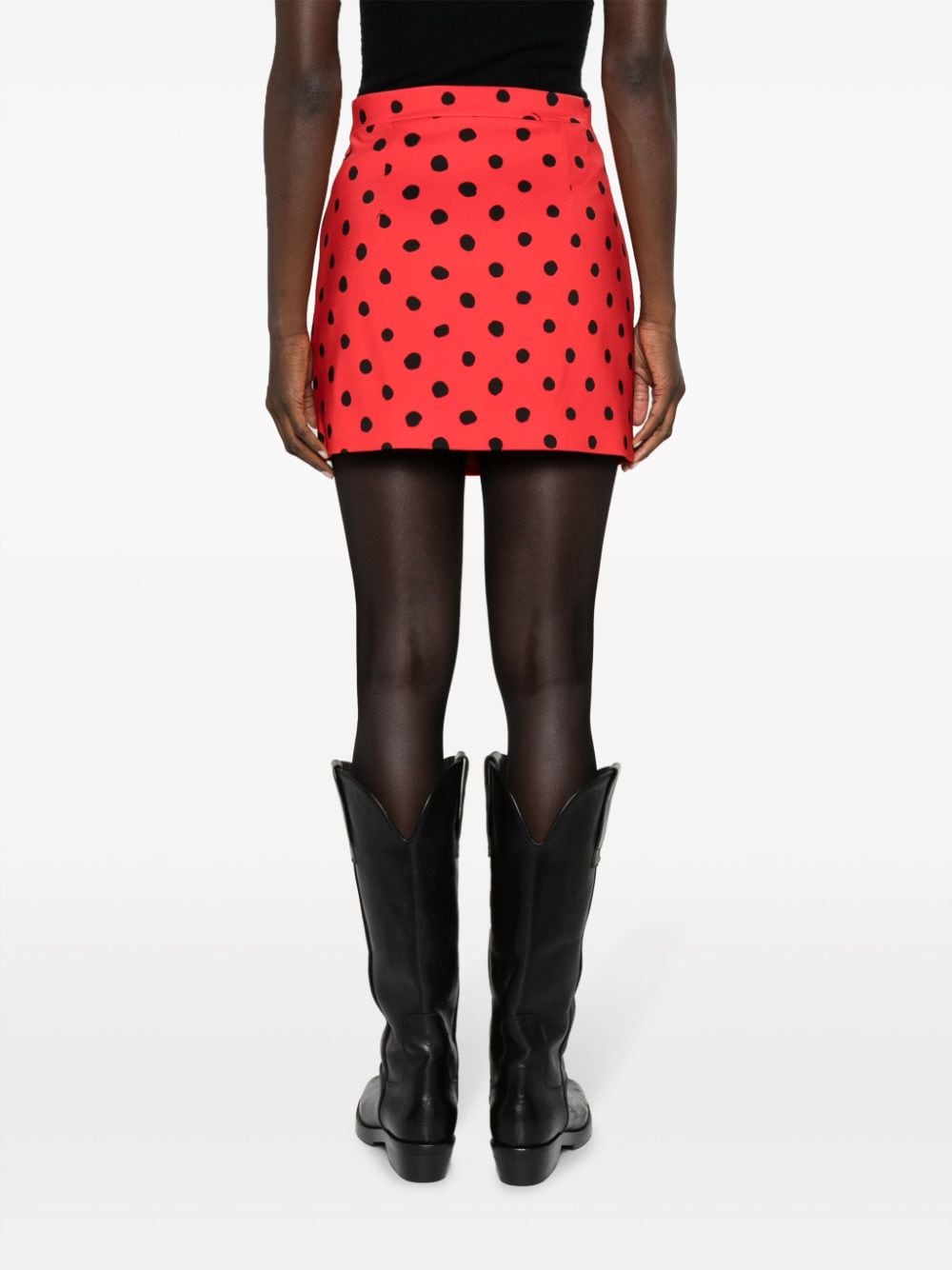 Shop Marni Polka Dot-print Miniskirt In Red