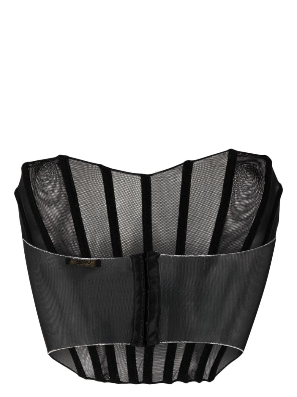 Shop Oseree Strapless Cropped Corset In Black