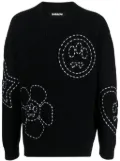 BARROW embroidered ribbed-knit jumper - Black