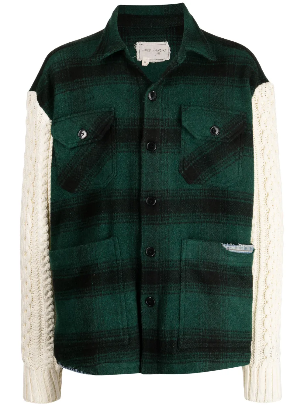 Greg Lauren Geruit shirtjack Groen
