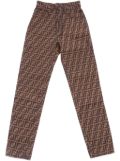 Fendi Pre-Owned Zucca straight-leg trousers - Brown