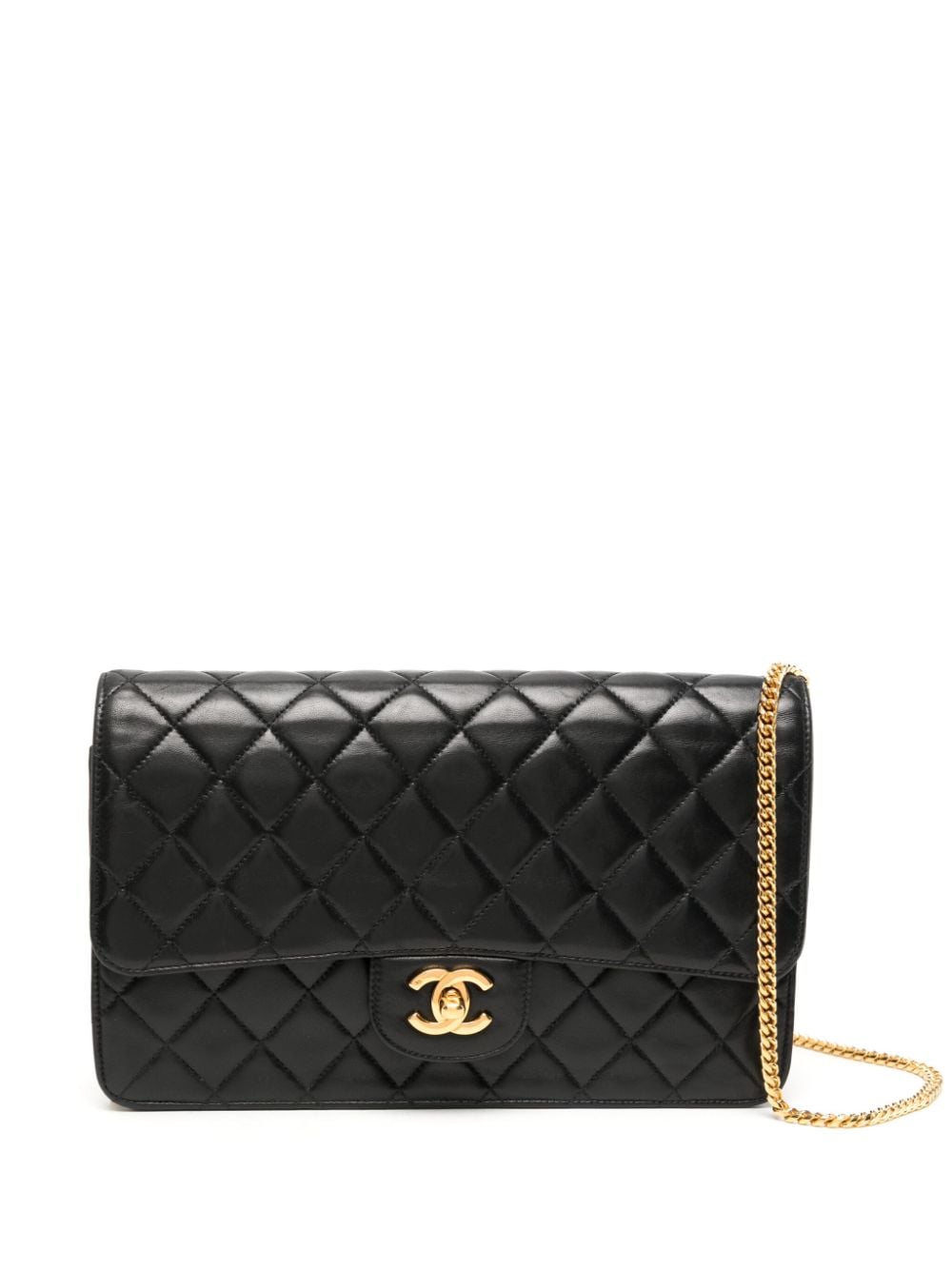 Chanel White Quilted Leather Vintage Full Flap Bag Chanel
