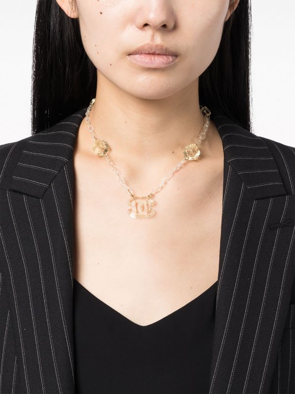 1995 CC heart-pendant chain necklace