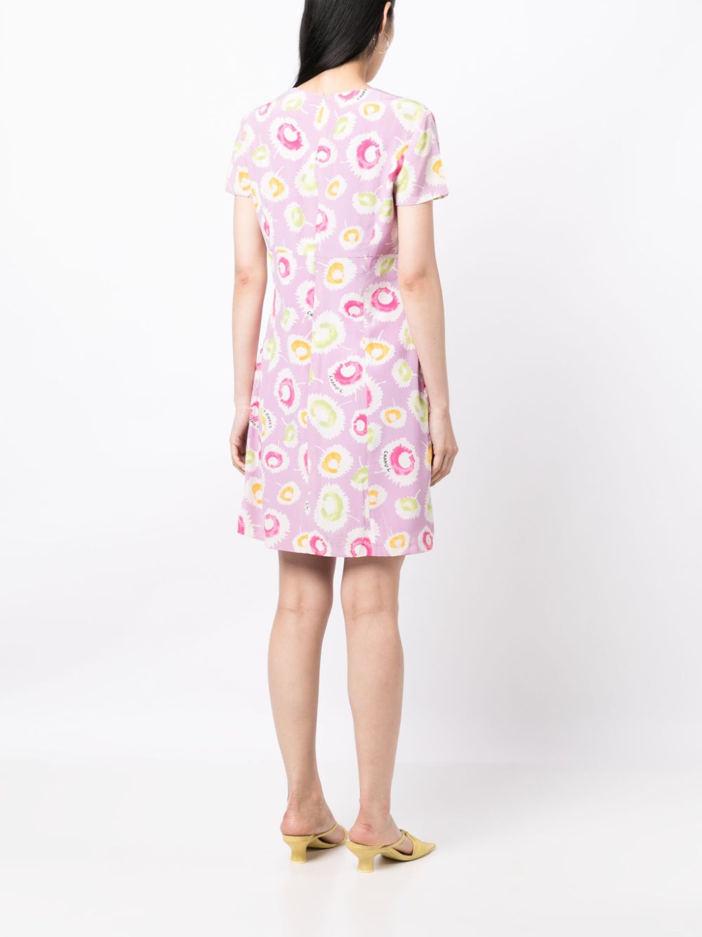 CHANEL abstract-print silk minidress Women