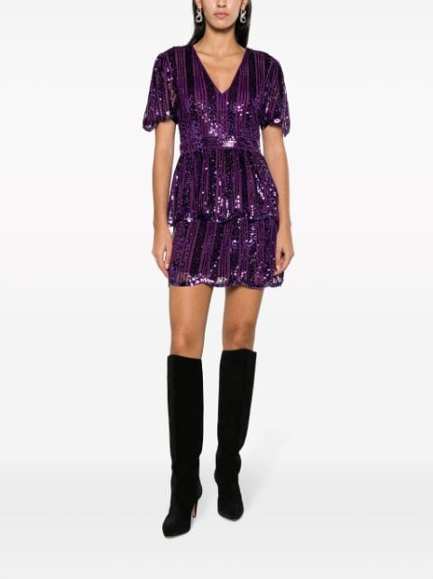 V-neck sequined minidress