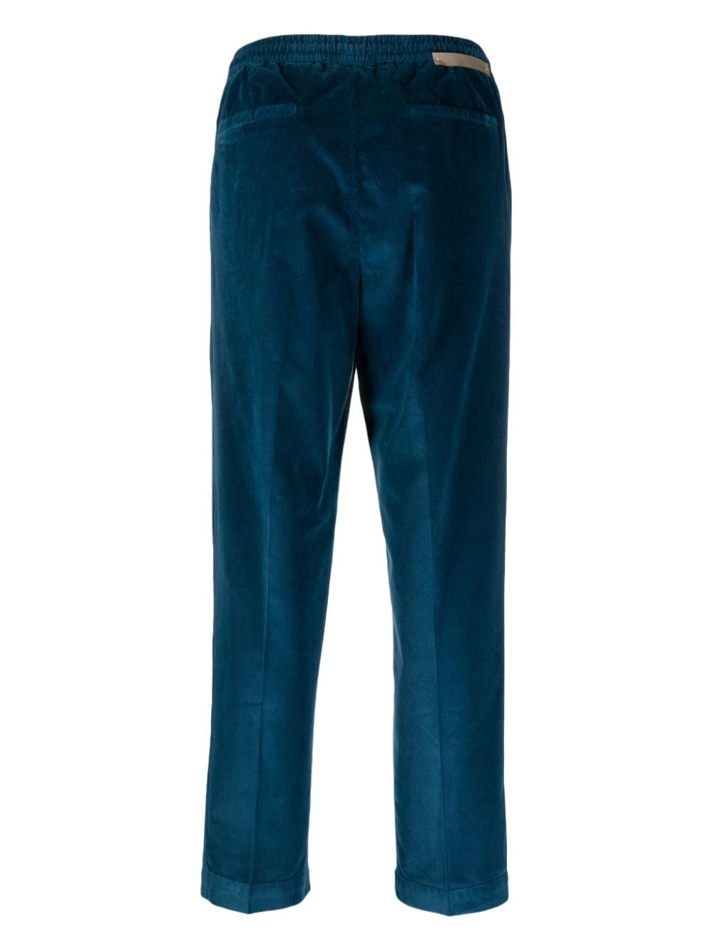 Shop Briglia 1949 Drawstring-waist Corduroy Cropped Trousers In Blue