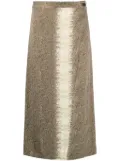 TWINSET metallic-effect straight skirt - Green