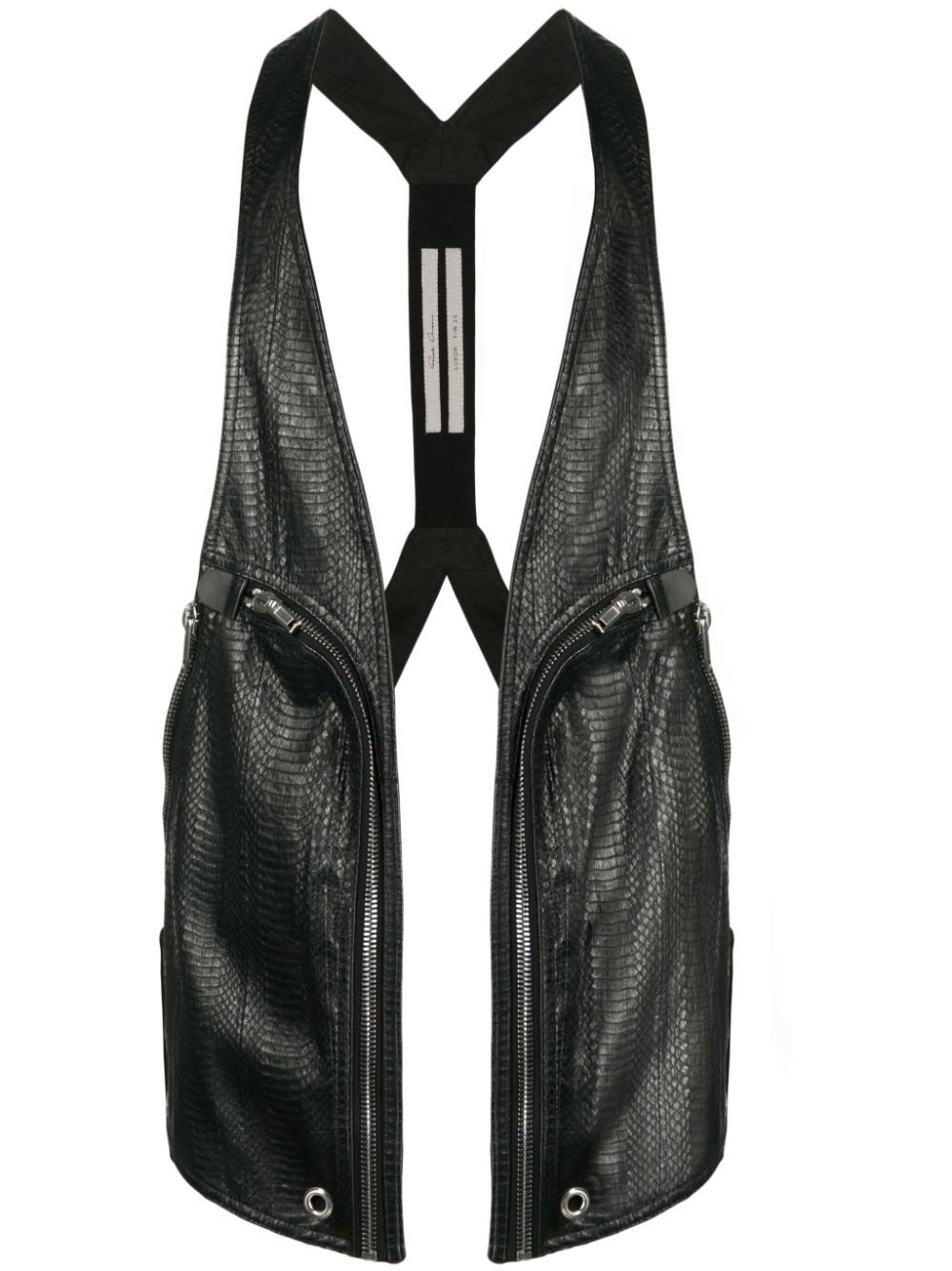 Rick Owens Gilet van slangenleer Zwart