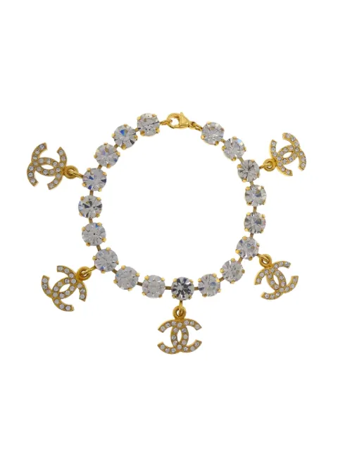 CHANEL Pre-Owned 1995 CC crystal-embellished bracelet