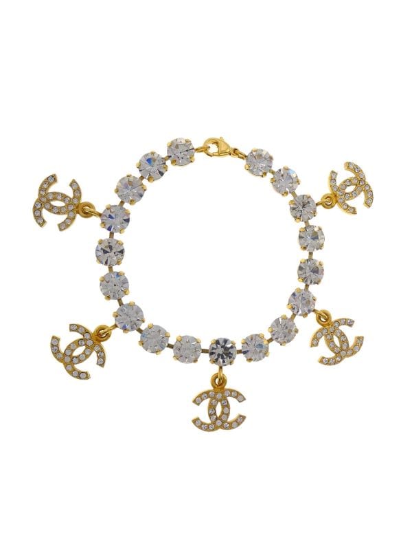 CHANEL Pre-Owned Embellished CC Charm Bracelet - Farfetch