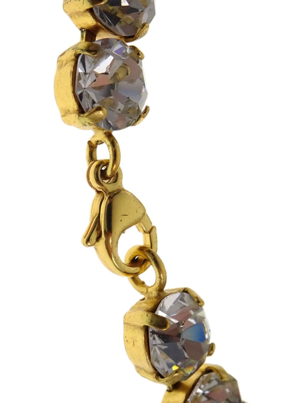 Pre-owned Chanel 1995 Cc Crystal-embellished Bracelet In Gold