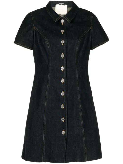 Robe en jean à coupe courte (années 1990) - CHANEL Pre-Owned - Modalova