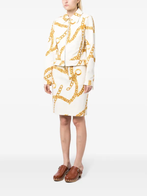 Céline Pre-Owned 1990-2000s chain-link Print Skirt Suit