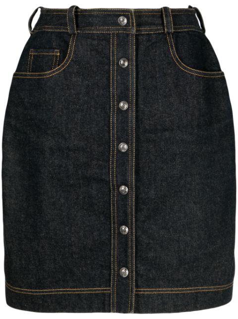 CHANEL Pre-Owned 1997 button-up denim skirt
