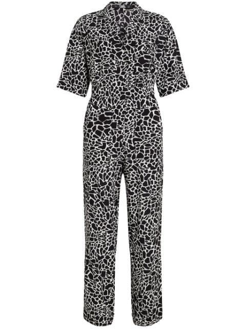 Karl Lagerfeld giraffe-print short-sleeve jumpsuit