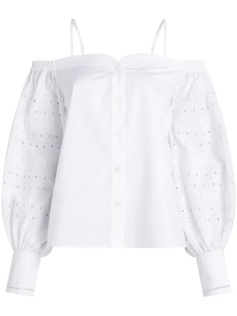 Karl Lagerfeld broderie-anglaise off-shoulder blouse