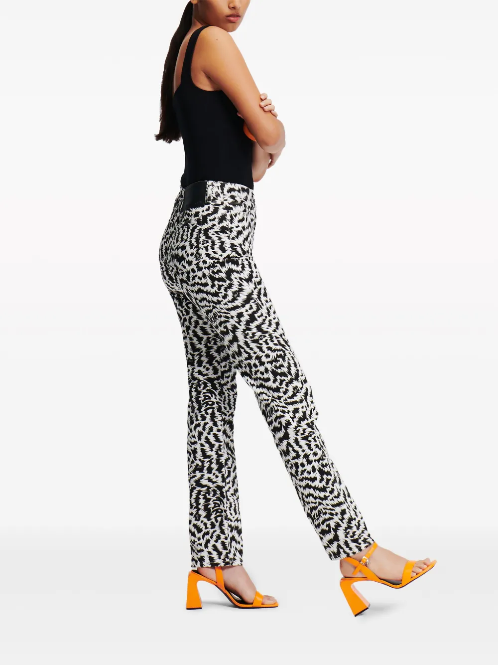 Karl Lagerfeld Jeans met zebraprint Zwart