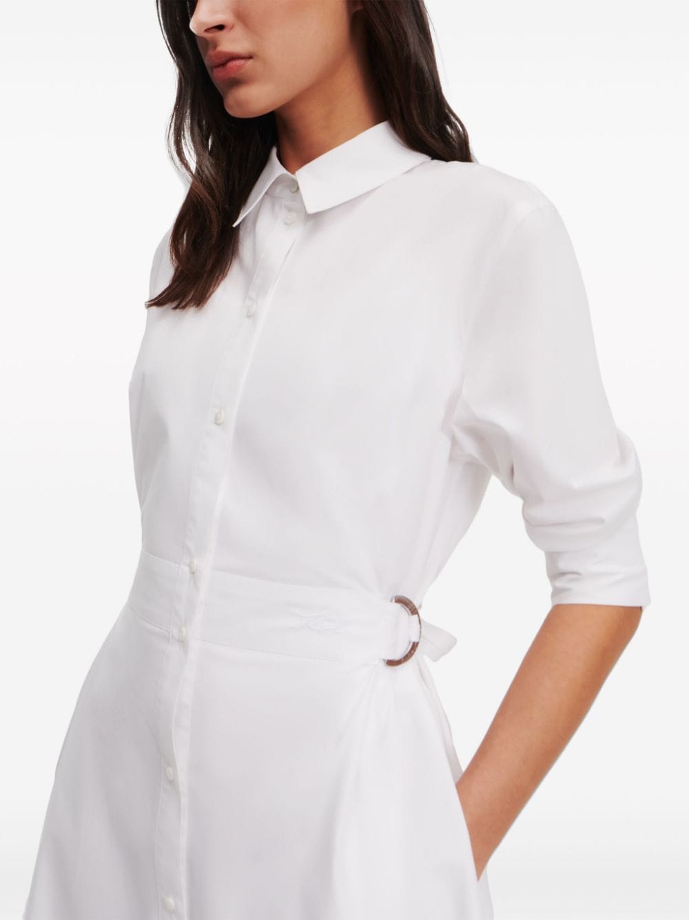 Shop Karl Lagerfeld Organic-cotton Shirt Dress In White