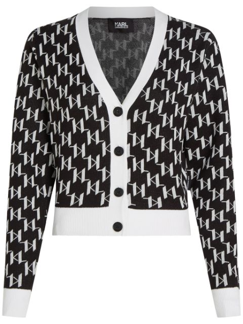 Karl Lagerfeld monogram-intarsia cropped cardigan