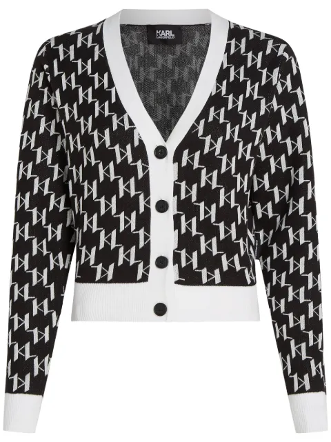 Karl Lagerfeld cárdigan con monograma en intarsia