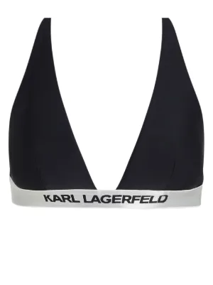 KARL LAGERFELD K Ikonik タオリンク 水着 240W2226 999 K/IKONIK T-shirt with gold monogram logo print brand Karl