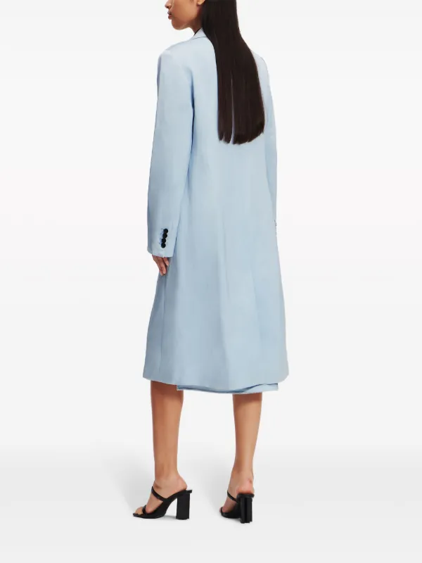 Karl Lagerfeld Longline Tailored Satin Coat Blue FARFETCH CA