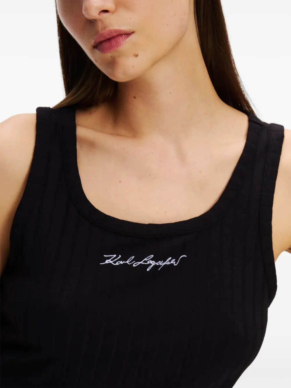 Karl Lagerfeld Ribgebreide mini-jurk Zwart
