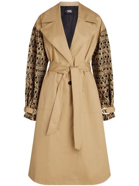 Karl Lagerfeld broderie-anglaise trench coat