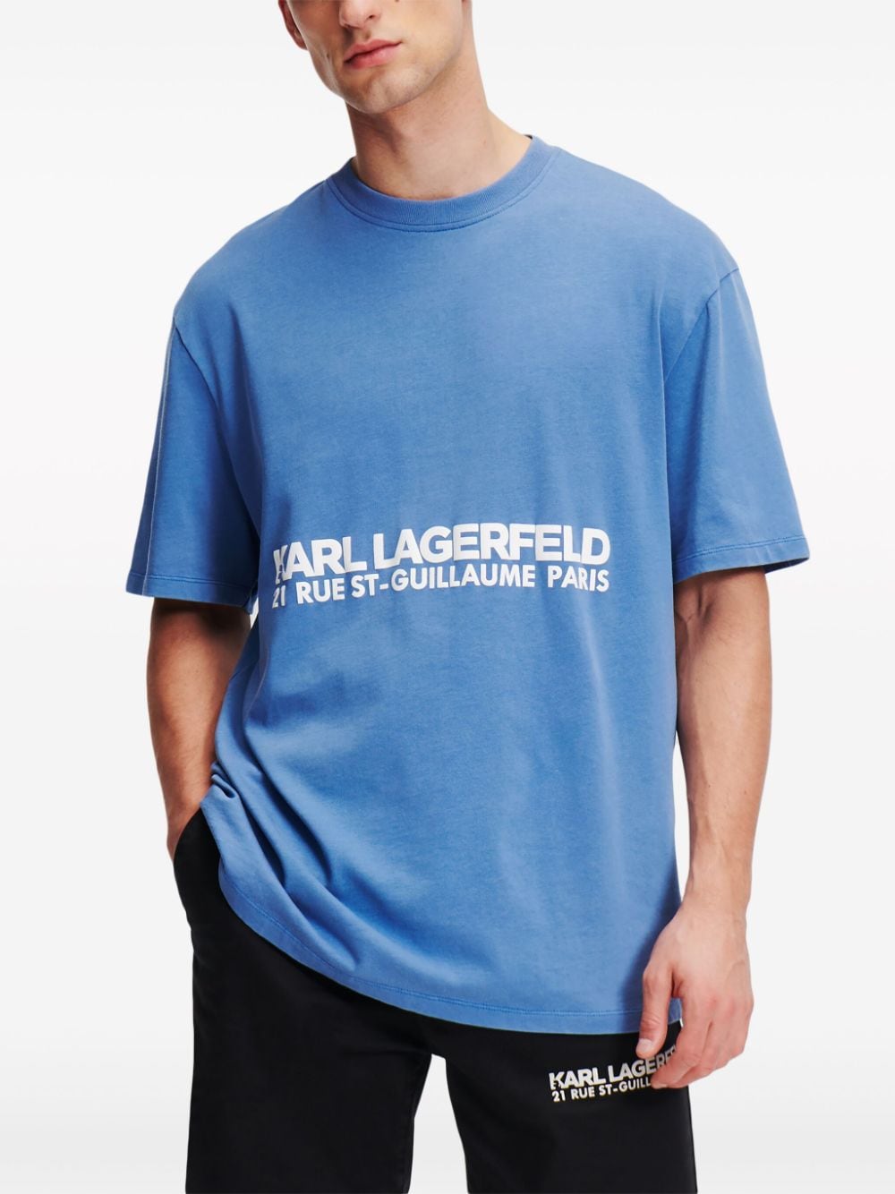 Karl Lagerfeld T-shirt van biologisch katoen Blauw