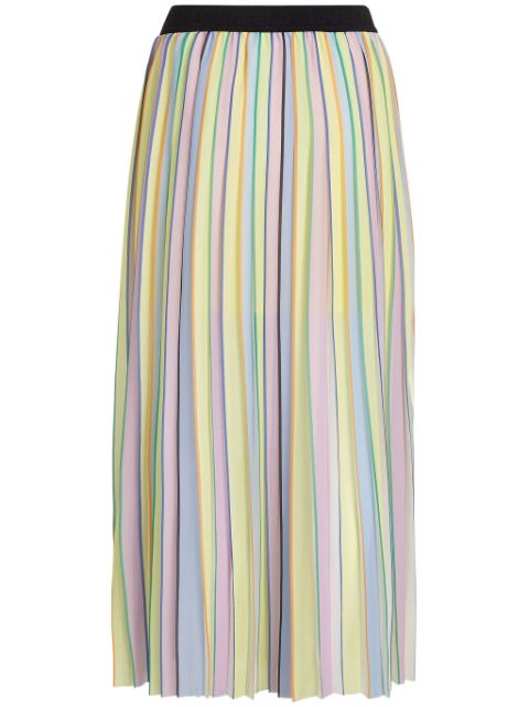 Karl Lagerfeld pleated striped maxi skirt