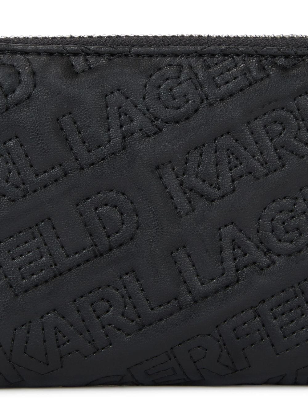 Karl Lagerfeld Kleine Essential Kuilt portemonnee met rits Zwart