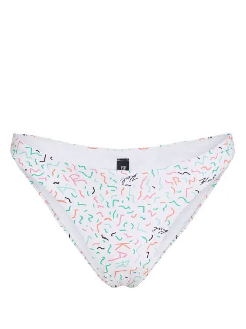 Karl Lagerfeld geometric-print high-leg bikini bottoms
