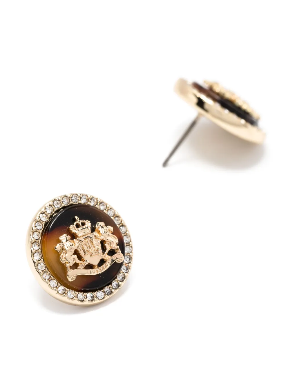 Lauren Ralph Lauren tortoiseshell-effect crytal-embellished stud earrings - Goud