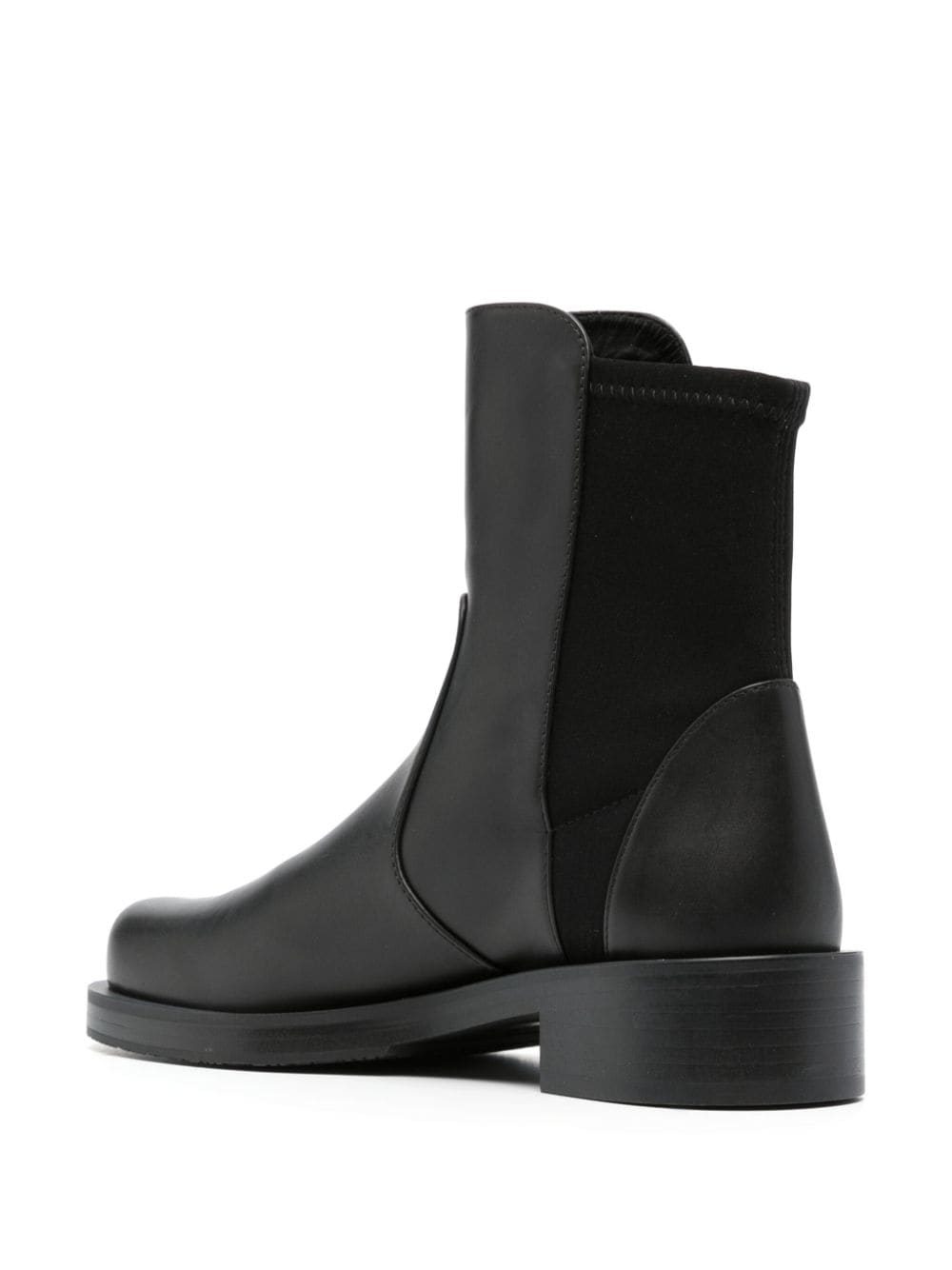 Shop Stuart Weitzman 5050 Bold 30mm Leather Ankle Boots In Black