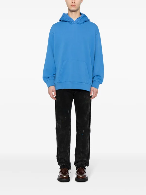 Undercover embroidered-trim Cotton Hoodie | Blue | FARFETCH GE