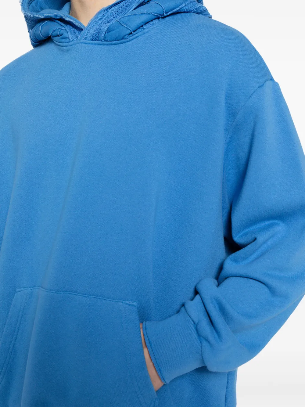 Shop Undercover Embroidered-trim Cotton Hoodie In Blue