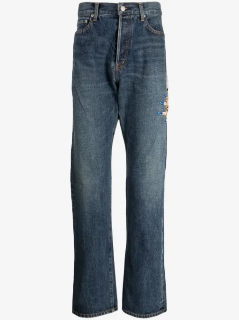 Undercover bead-embellished straight-leg jeans
