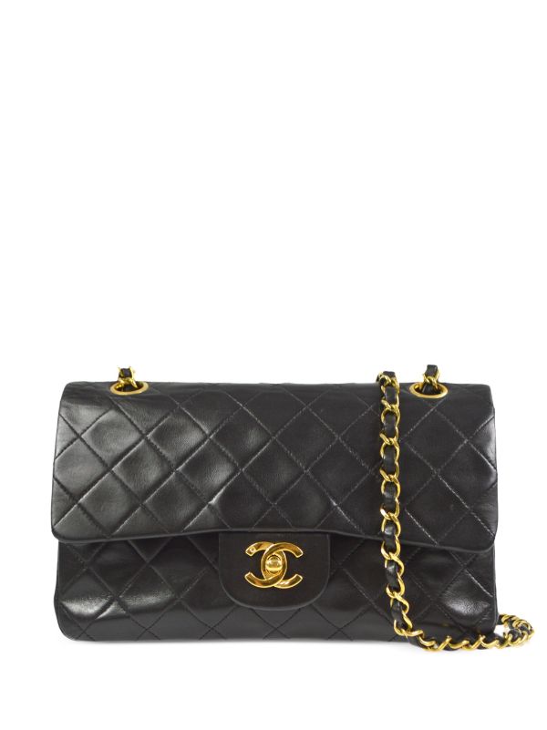 Chanel Small Classic Flap Quilted Patent Bag in Black