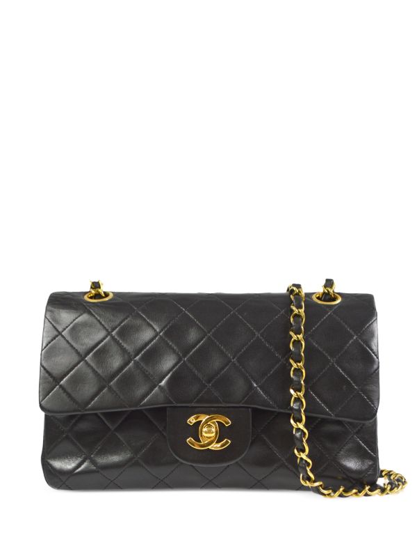 CHANEL Chanel Classic Double Flap Bag Quilted Lambskin Small - Black