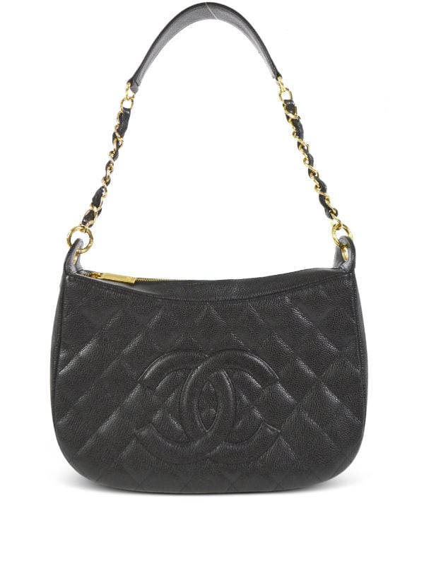 Chanel Pre-owned 2003 CC diamond-quilting Shoulder Bag - Black