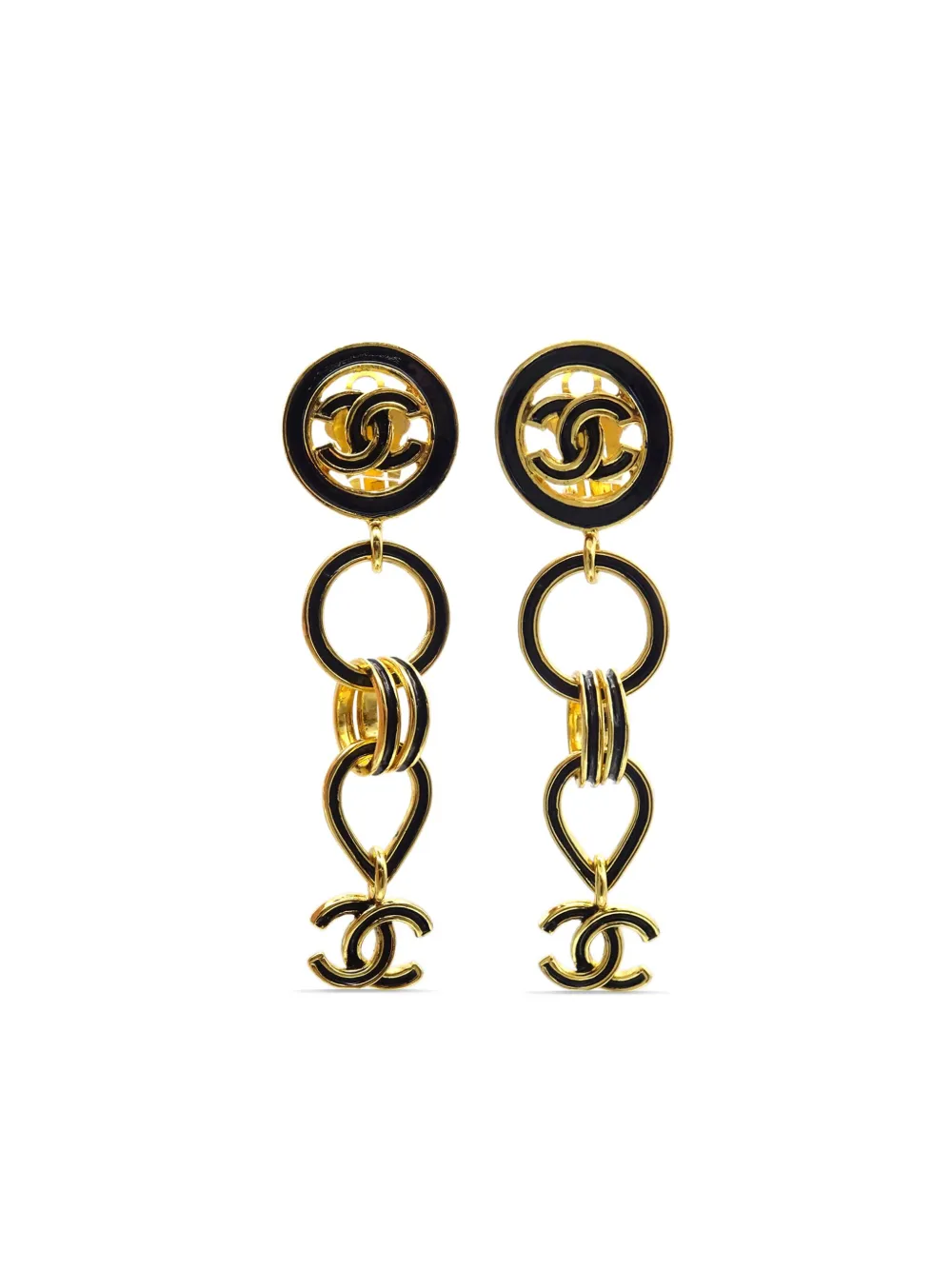 CHANEL Pre-Owned 1995 ココマーク イヤリング - ゴールドトーン CHANEL Pre-Owned 1995 ココマーク イヤリング - ゴールドトーン
