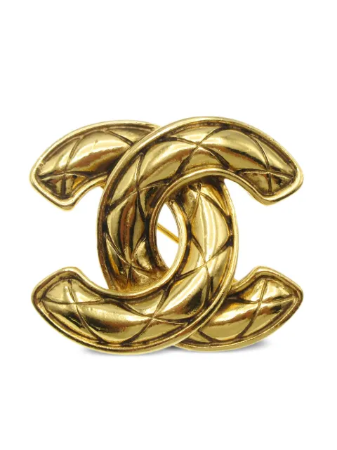 CHANEL Pre-Owned 1990s CC quilted brooch