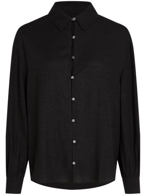 Karl Lagerfeld button-up linen-blend shirt