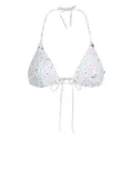 Karl Lagerfeld geometric-print triangle bikini top - White