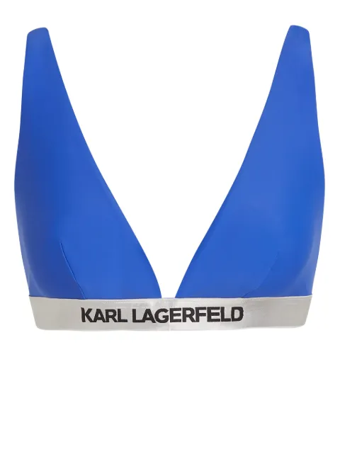 Karl Lagerfeld top de bikini estilo triángulo con logo