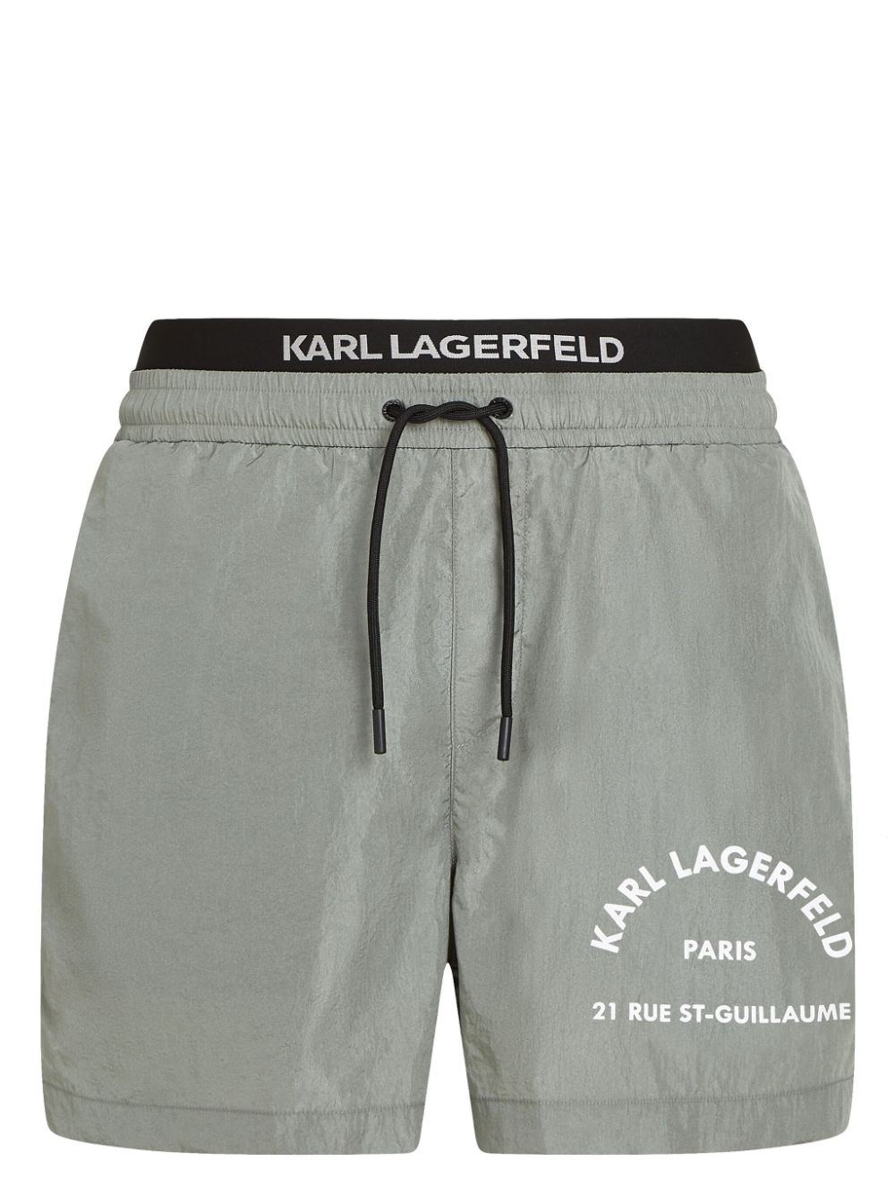 Shop Karl Lagerfeld Rue St-guillaume Swim Shorts In Grey