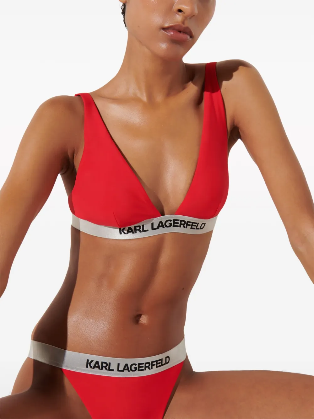 Karl Lagerfeld Triangel bikinitop Rood