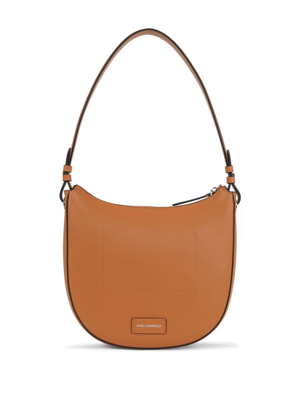 Shop Karl Lagerfeld K/circle Perforated-logo Shoulder Bag In Brown